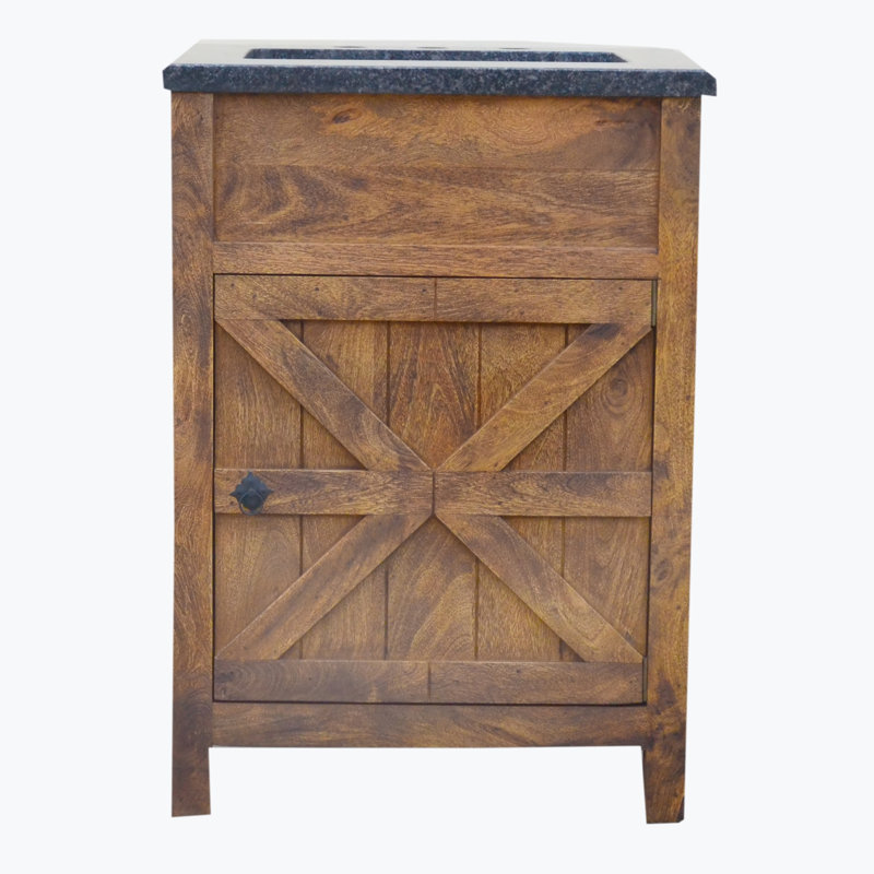 Millwood Pines Esters Barn Door 24" Single Bathroom Vanity Set Wayfair